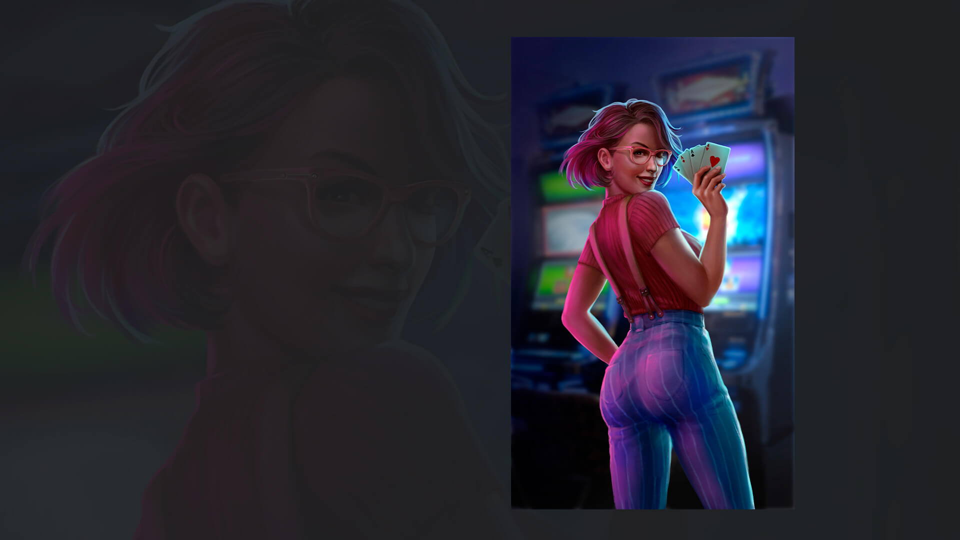 2D illustration – Girl with cards